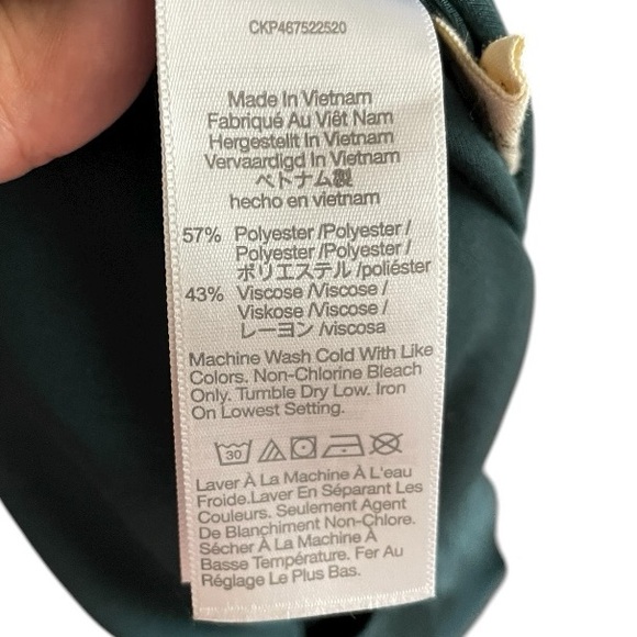 MADEWELL Drawstring Midi Slip Skirt Smokey Spruce Size 8 green 90’s Satin preppy - Picture 6 of 11